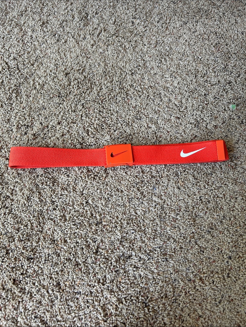Nike Bright Orange Golf Belt with White Swoosh